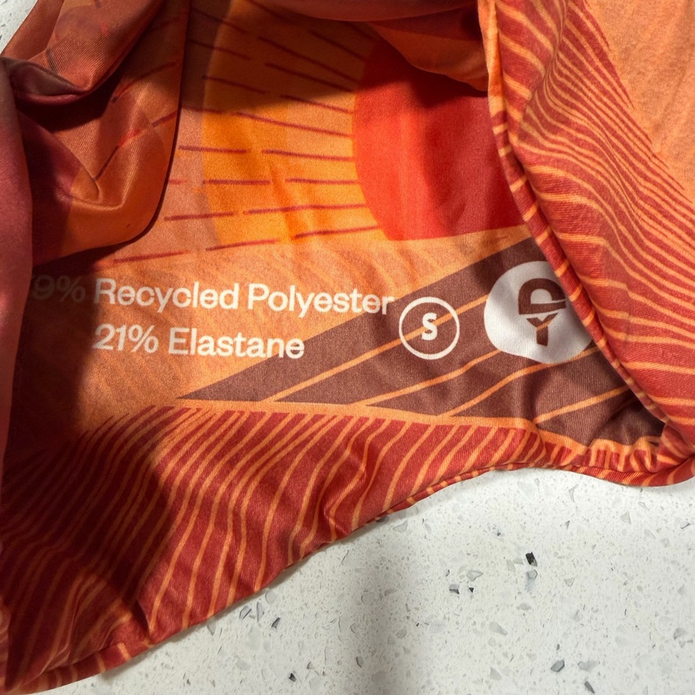 Sunset Orange Women's yoga democracy Crop Top - Picture 7 of 7
